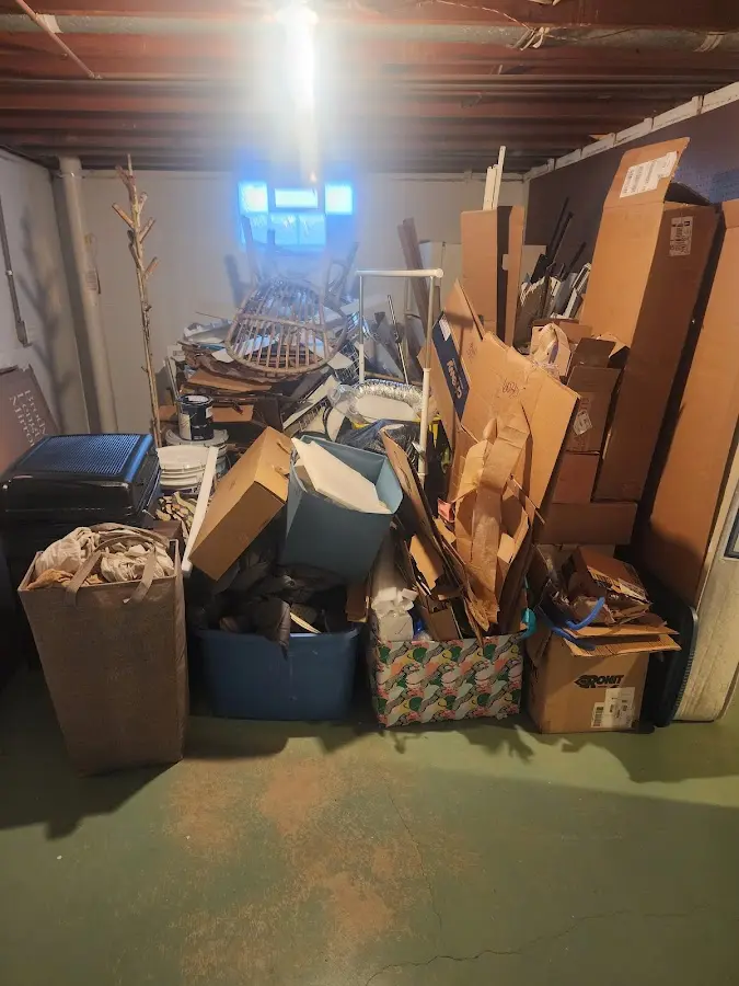 Roll-off dumpster container at job site for 6 Yard Dumpster Rental in New Albany